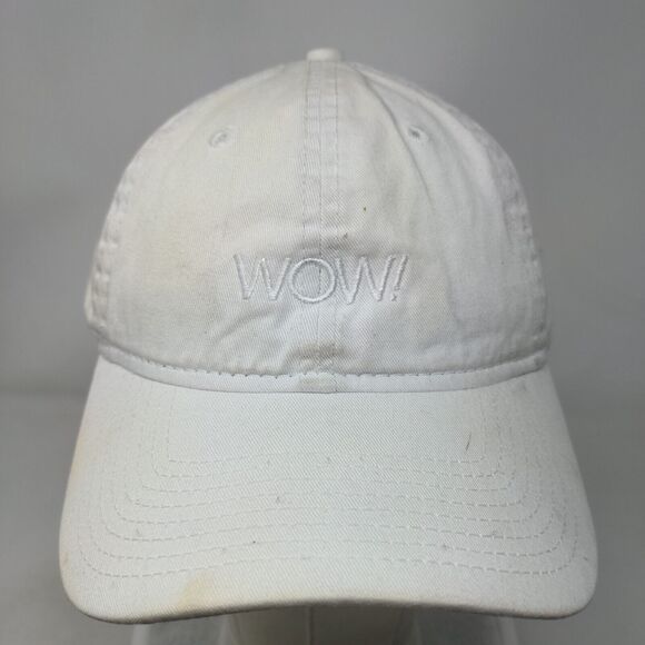 WOW! Slideback Hat White OSFM Embroidered 6 Panel New Era 9Twenty - Picture 2 of 8